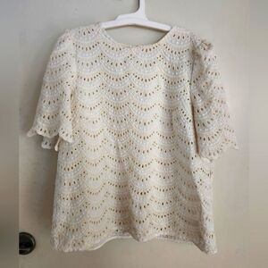 Sezane Lisa Embroidered Lace Blouse